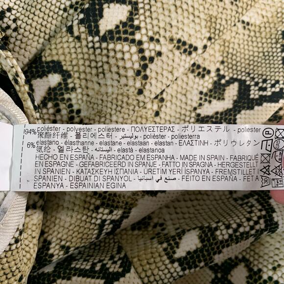 Zara M Womens Reptile Print Flare Skater Skort Side Tie Snake Python - Picture 10 of 11